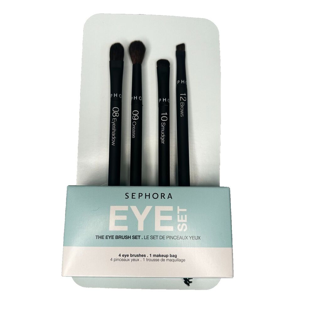 Sephora Collection Eye Brush Set 4 Pc Eyeshadow Crease Smudger Brow NEW
